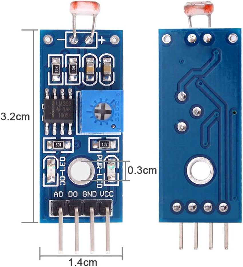 LDR photoresistor light sensor module with LM393 comparator